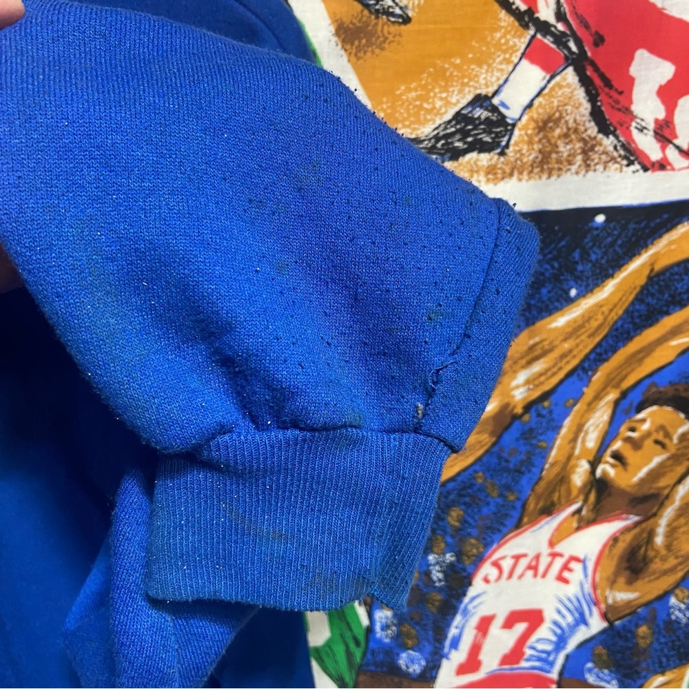 Vintage New York Giants Fred Flintstone Caricature Pullover Hoodie - Picture 3 of 10